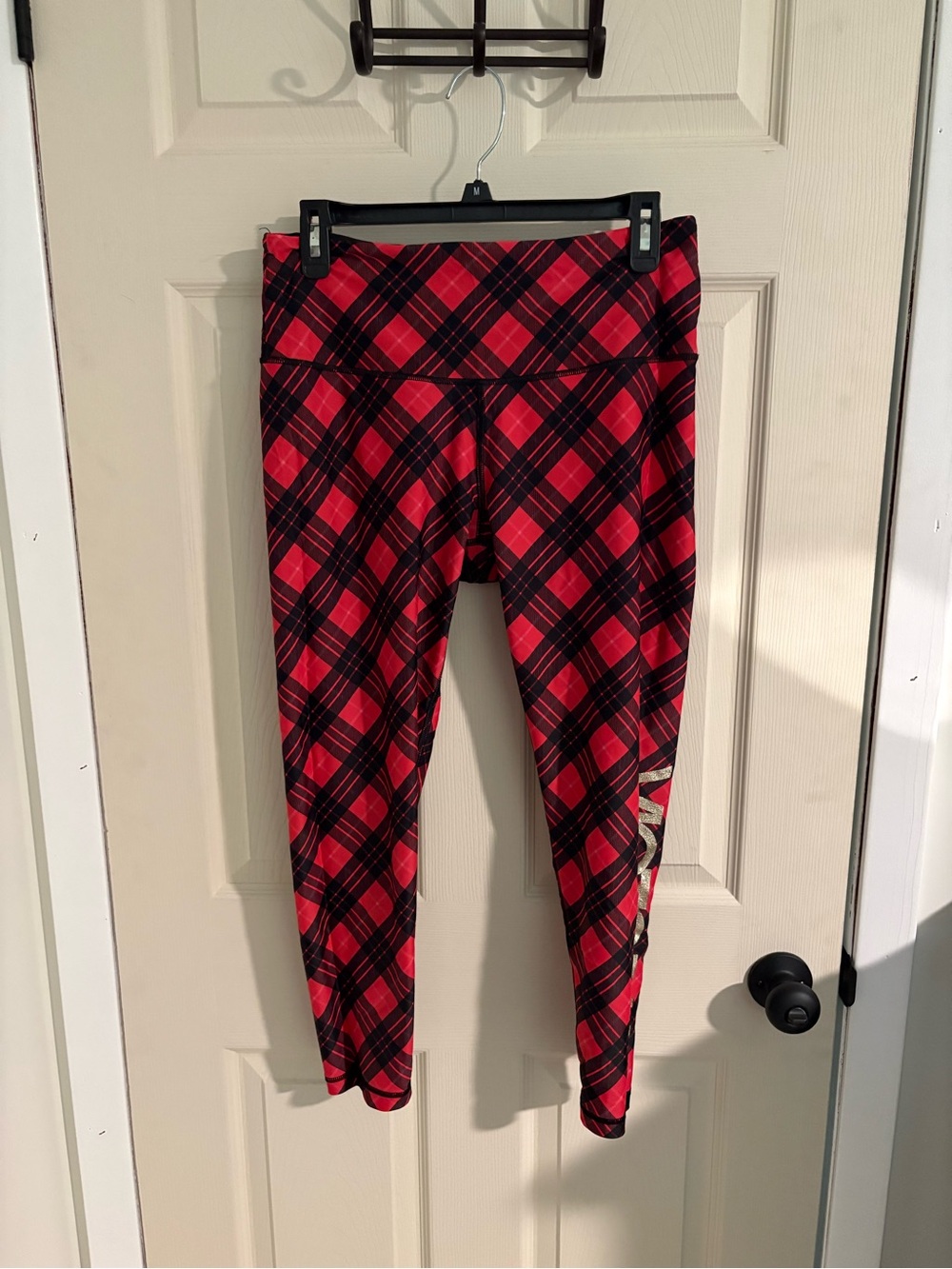 Victoria Sport Red and Black Plaid Leggings
